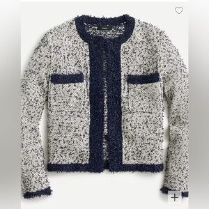 NWT Jcrew Open-front cropped jacket in contrast tweed